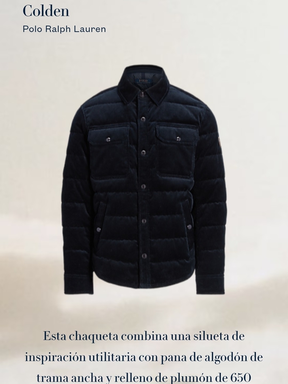 Polo by Ralph Lauren Men’s Black Quilted Corduroy Jacket